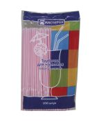 Трубочки для коктейлей 210 мм, d5 мм, красно-бел., пласт. с гофроизгибом, 100 шт/упак "МИСТЕРИЯ"