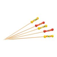Пика 120 мм, диз. "Рио", желто-красн., бамбук, 100 шт/упак 40 упак/кор КИТАЙ 440-710