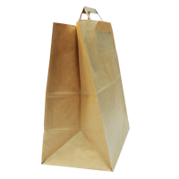 Пакет [240+140]х280 мм с плоск. ручками, крафт, бум., 250 шт/кор 250 шт/упак РОССИЯ PR-01-70-241428