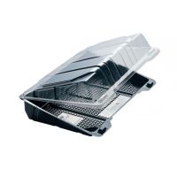 Упаковка прямоуг., 246х169.5х42.25мм, с неразъемной крышкой, чёрн./прозр. кр., ПЭТ