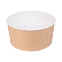 Контейнер 1000 мл, d150хh77 мм, без окна, без крышки, крафт-бел., карт., 45 шт/упак "OSQ" Round Bowl kraft 270 шт/кор РОССИЯ Round Bowl 1000 kraft