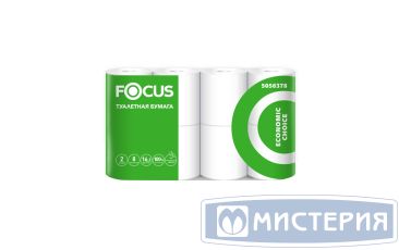 Бумага туалетная 2-сл. "Focus" Economic Choice, бел., 16,2 м, 8 рул/упак 8 упак/кор РОССИЯ 5056378