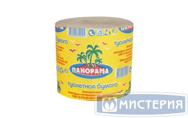 Бумага туалетная 1-сл. "Панорама", без втулки, сер., 25 м 48 рул/упак 48 рул/кор РОССИЯ