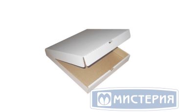 Коробка для пиццы, 330х330х40мм, белая, картон, профиль B