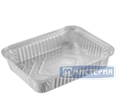 Форма алюминиевая 1-секц. 900 мл 222х160х38 мм, без крышки, алюм., 100 шт/упак 600 шт/кор РОССИЯ R 90L