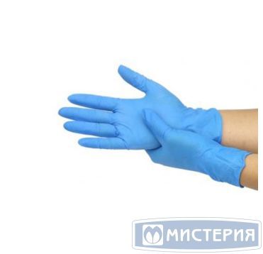 Перчатки нитриловые, р-р M, неопудрен., голуб., 50 пар/упак 10 упак/кор КИТАЙ