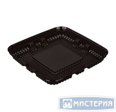 Упаковка для торта [дно] 244х244х33[191х191х25] мм, коричн., ПС, 200 шт/кор "Комус" 200 шт/упак РОССИЯ Т-170ДШ коричн.