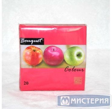 Салфетки 330х330 мм 2-сл., красн., бум., 20 шт/упак "Bouquet" 12 упак/кор РОССИЯ 42658