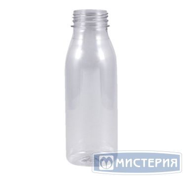 Бутылка ПЭТ 300 мл, прозр., горло d38 мм, крышка в компл., 100 шт/кор 100 шт/упак РОССИЯ