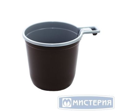Чашка для холодного и горячего, 0.2л, коричневая/белая, ПП