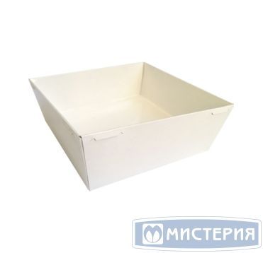 Квадратный контейнер, белый, из картона, внеш. 130х130х49 мм, внутр. 114х114х40 мм, ECO SmartPack 550