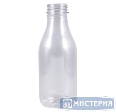 Бутылка ПЭТ 500 мл, прозр., горло d38 мм, крышка в компл., 100 шт/кор 100 шт/упак РОССИЯ
