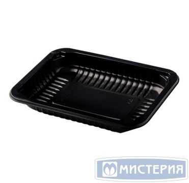 Контейнер под запайку 415 мл, 1-секц. 187х137х25 мм, черн., ПП, 50 шт/упак "Южуралпак" 400 шт/кор РОССИЯ EC-187-25  (А) Черный
